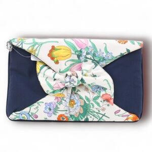 Gucci Rare Vintage Floral Envelope Chain Clutch Bag with Bow